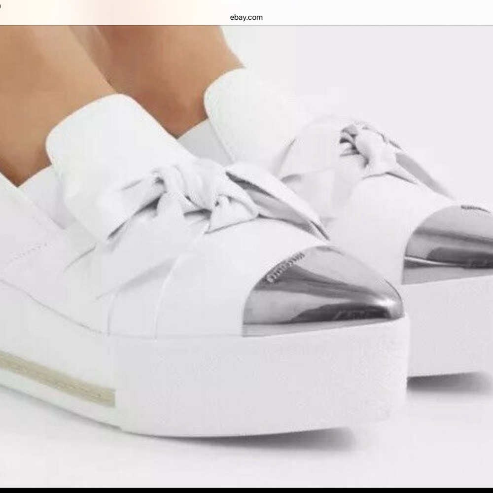 Miu Miu platform sneakers metal toe/bow